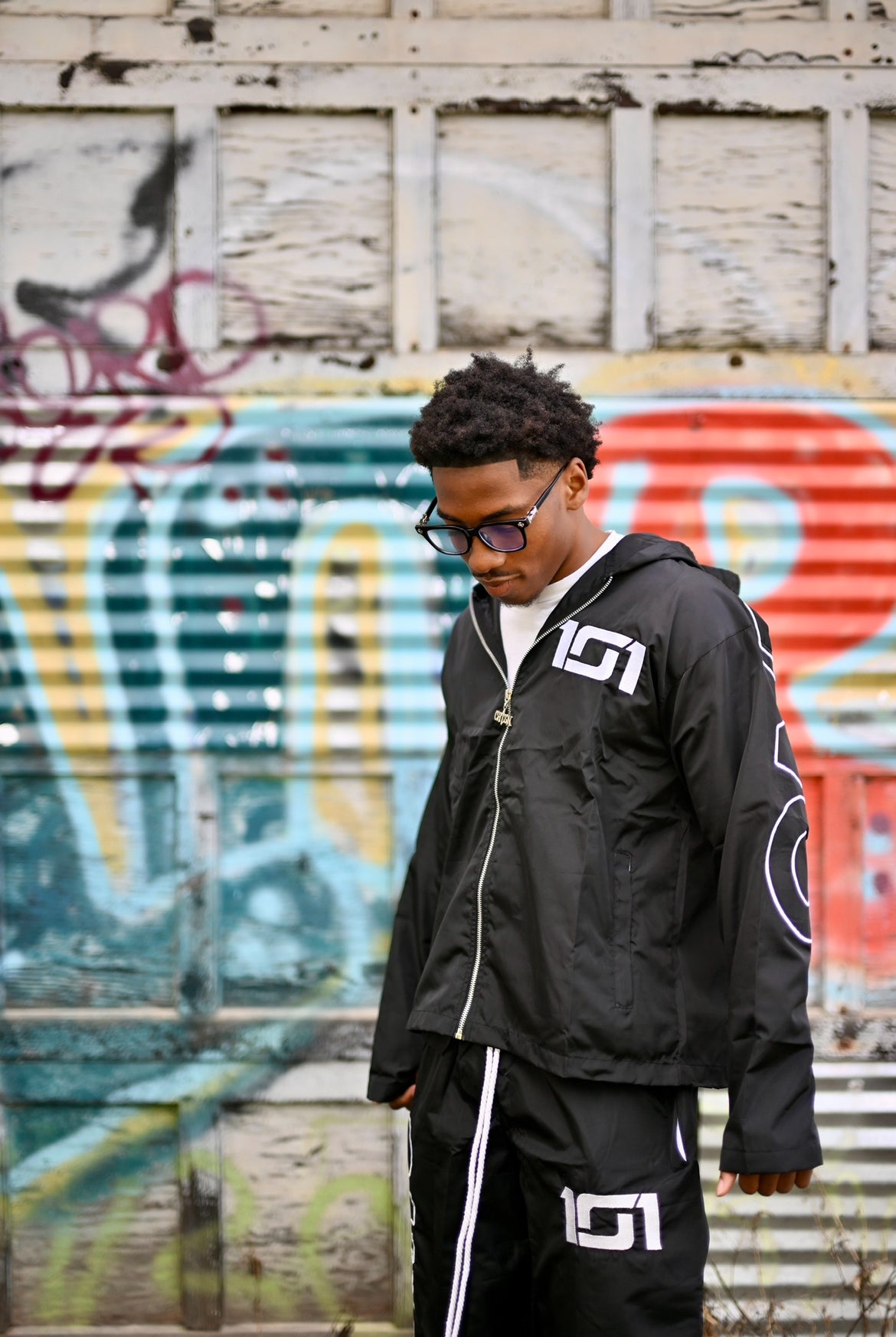 Black Nylon Hoodie