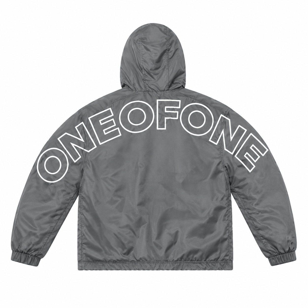 Gray Nylon Hoodie