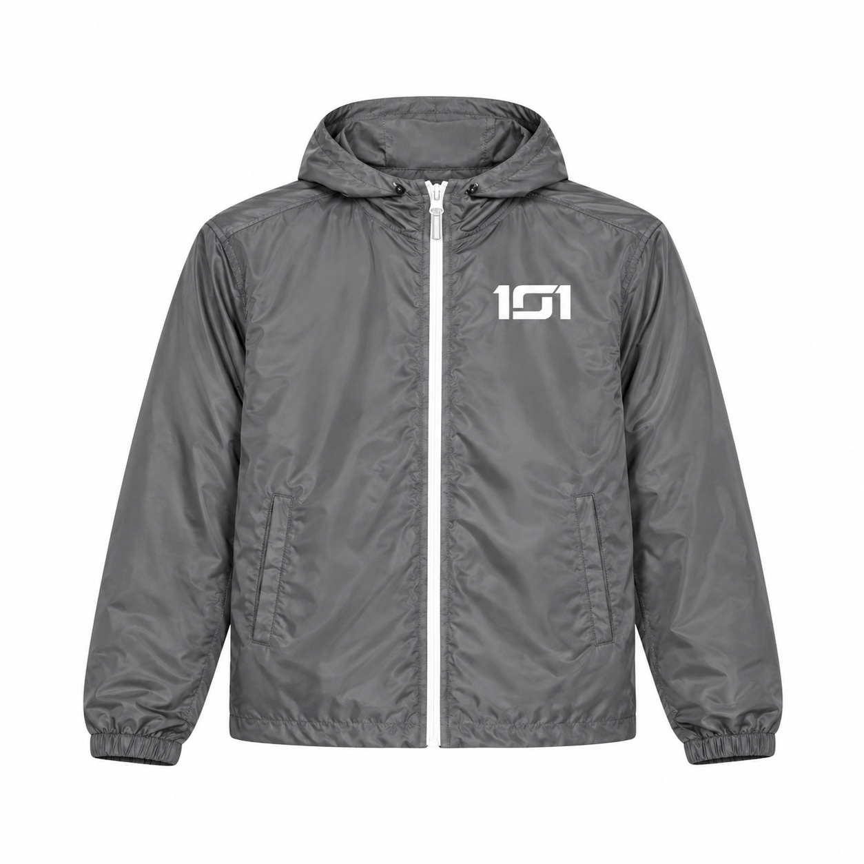 Gray Nylon Hoodie