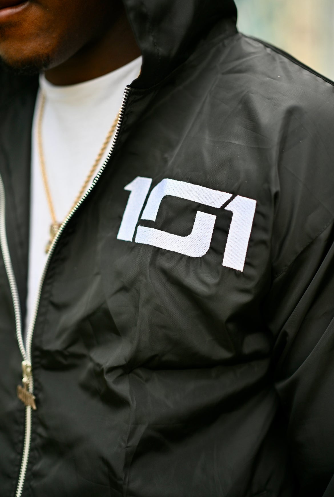 Black Nylon Hoodie