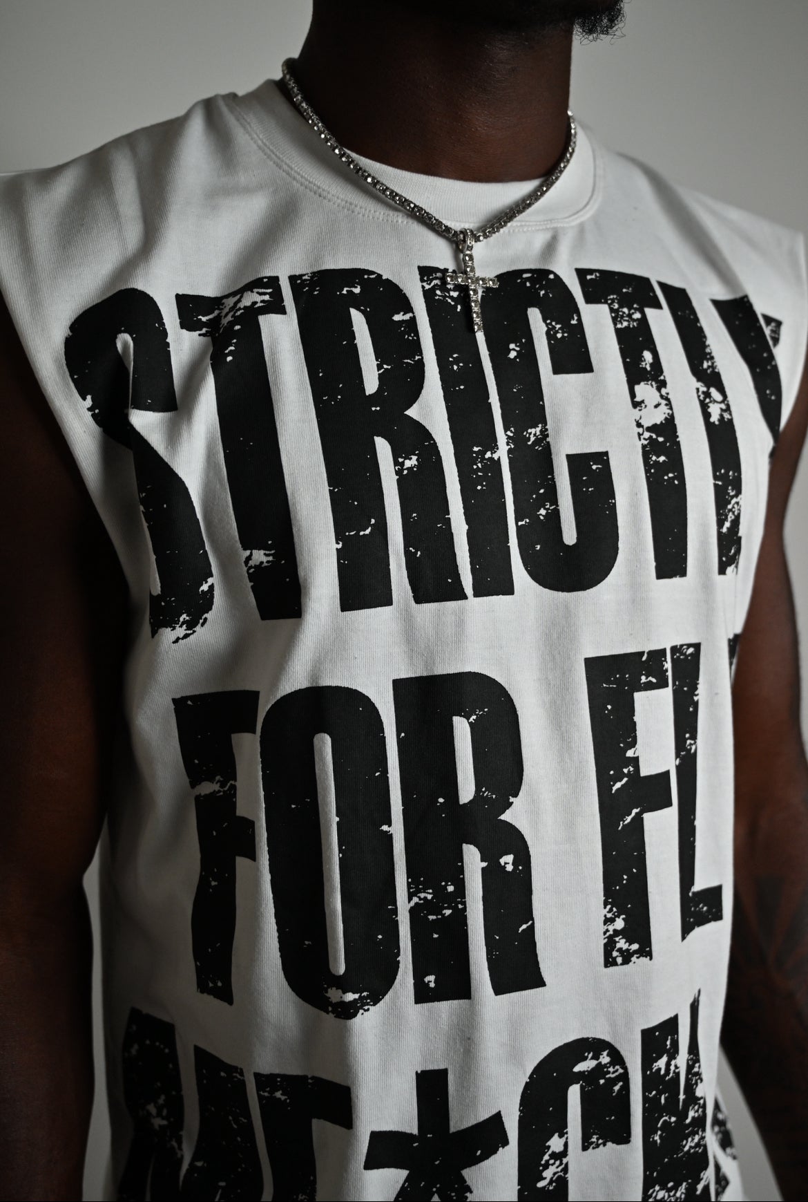 White Sleeveless SFFM Shirt