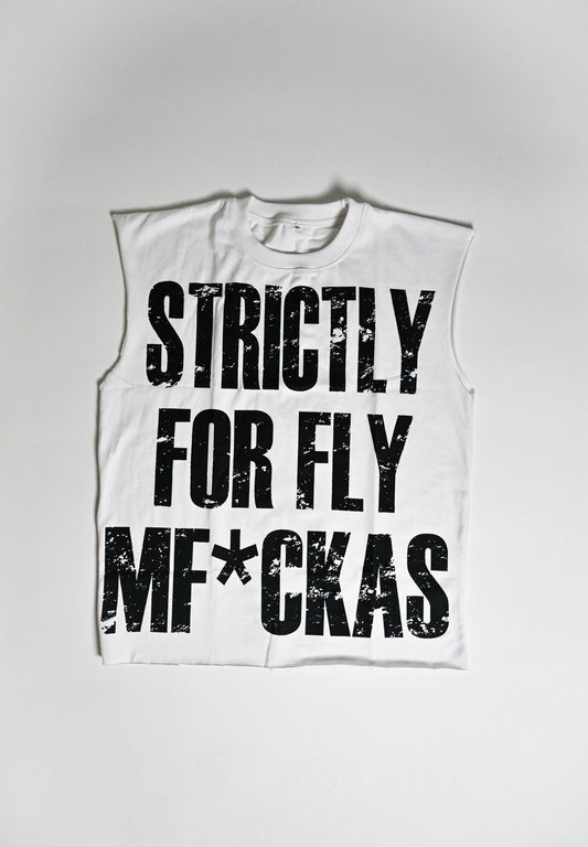 White Sleeveless SFFM Shirt